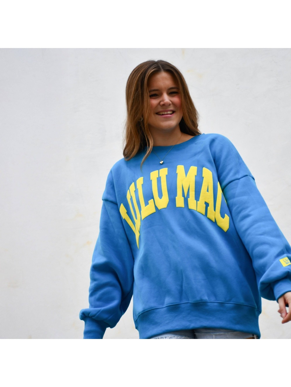 Size Large - Cyan/Yellow Puff Sweatshirt